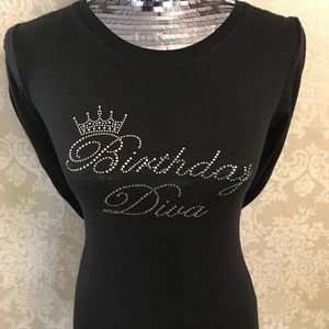 Black Long sleeve Birthday Diva tee